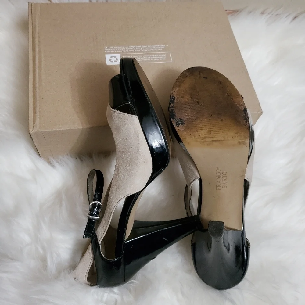 Franco Sarto Peep-Toe Dual Tone Heels size 8M - Picture 8 of 8